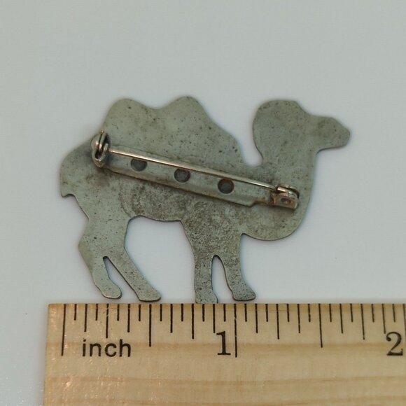Vtg Metal Camel Brooch Pin Silver Tone Animal Jewelry 2" - Picture 2 of 2